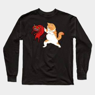 possessed cat devil Long Sleeve T-Shirt